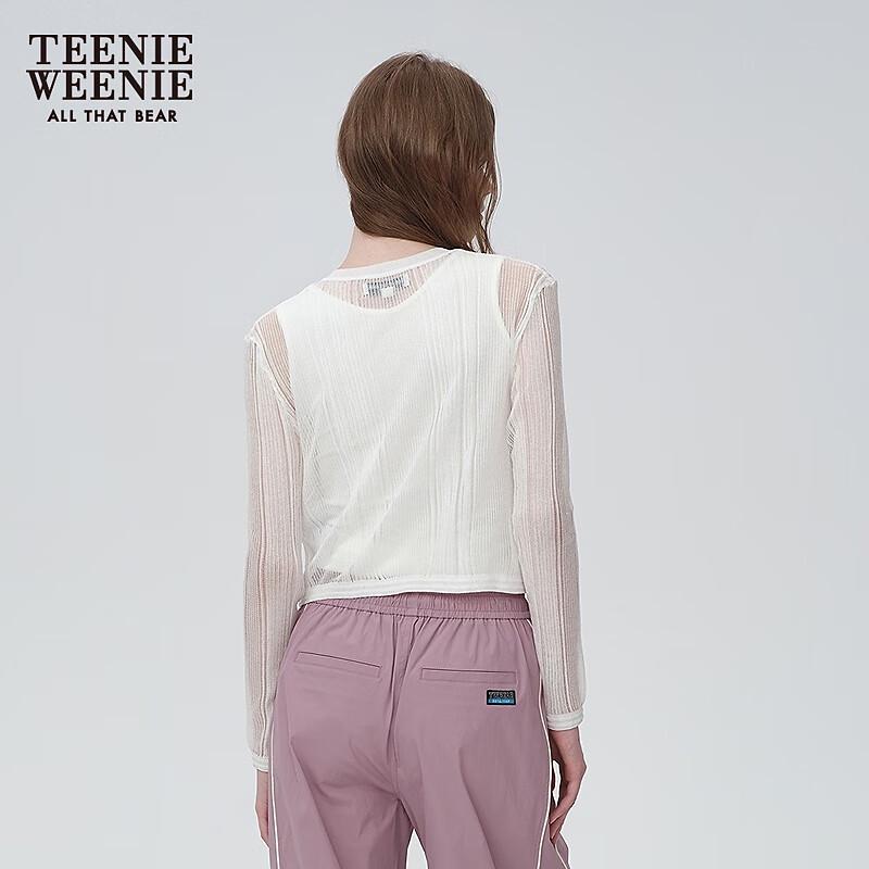 Teenie Weenie Women's Bear Graphic Lightweight Knit Cardigan