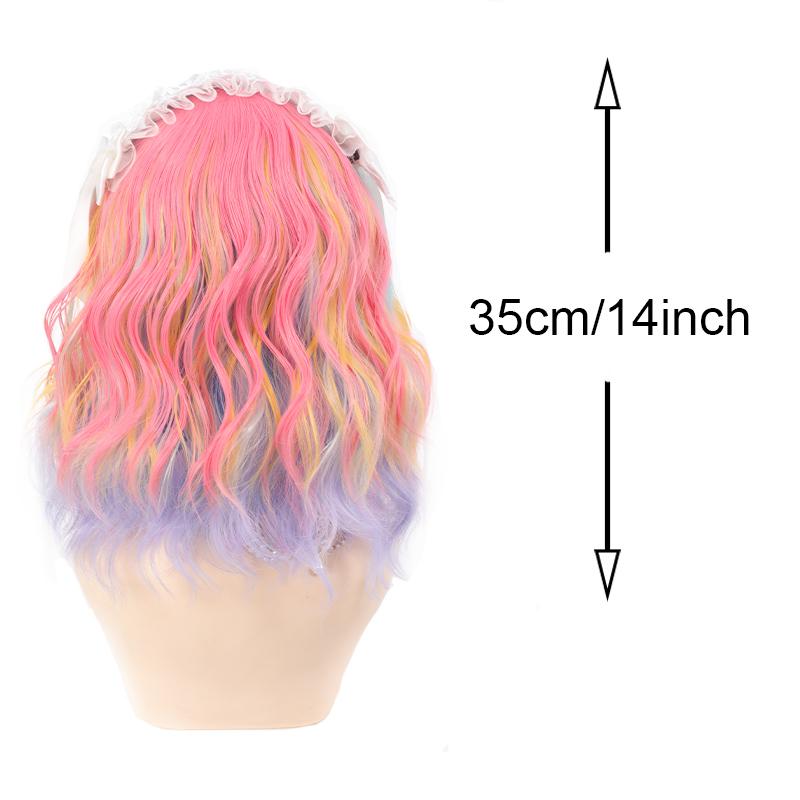 Парик из термостойкого синтетического материала Rainbow с лапшой быстрого приготовления Bob, подходит для косплея, Хэллоуина и карнавала
