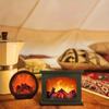 LED Flame Lantern Fireplace Simulation Lamp USB Rechargeable Battery Powered Tabletop Light for Bedroom Courtyard Decor
