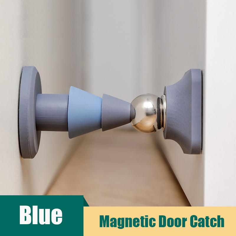 Magnetic Door Stop Silicone Adhesive Door Catch No Punching Door Holder For Home Traceless Installation Door Stopper Whiteb