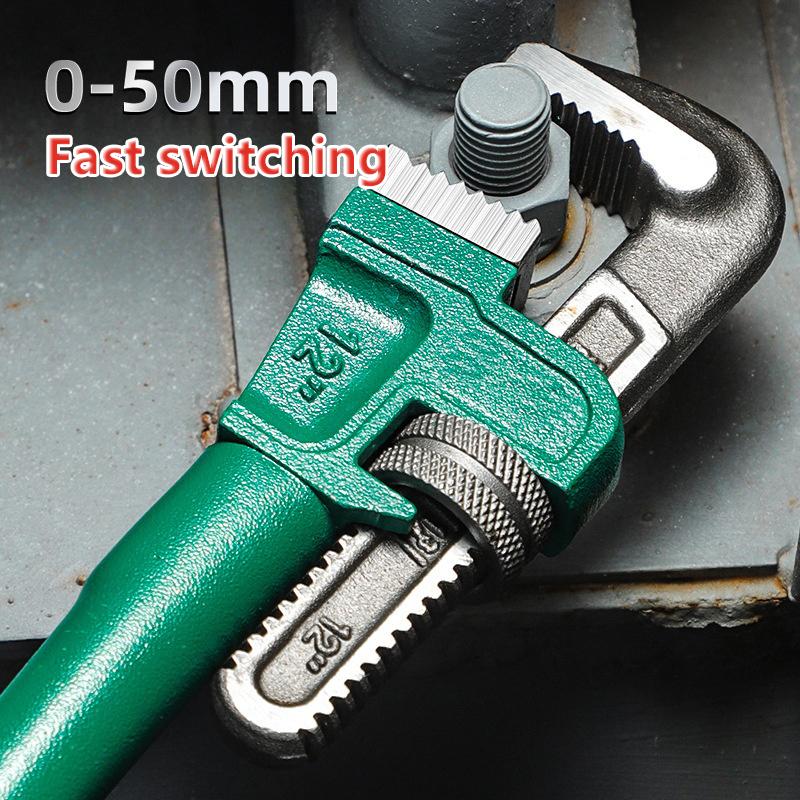 Сверхпрочный прямой трубный ключ из углеродистой стали 10", 12", 14", 18" Трубный ключ Универсальный промышленный регулируемый ручной сантехнический ключ