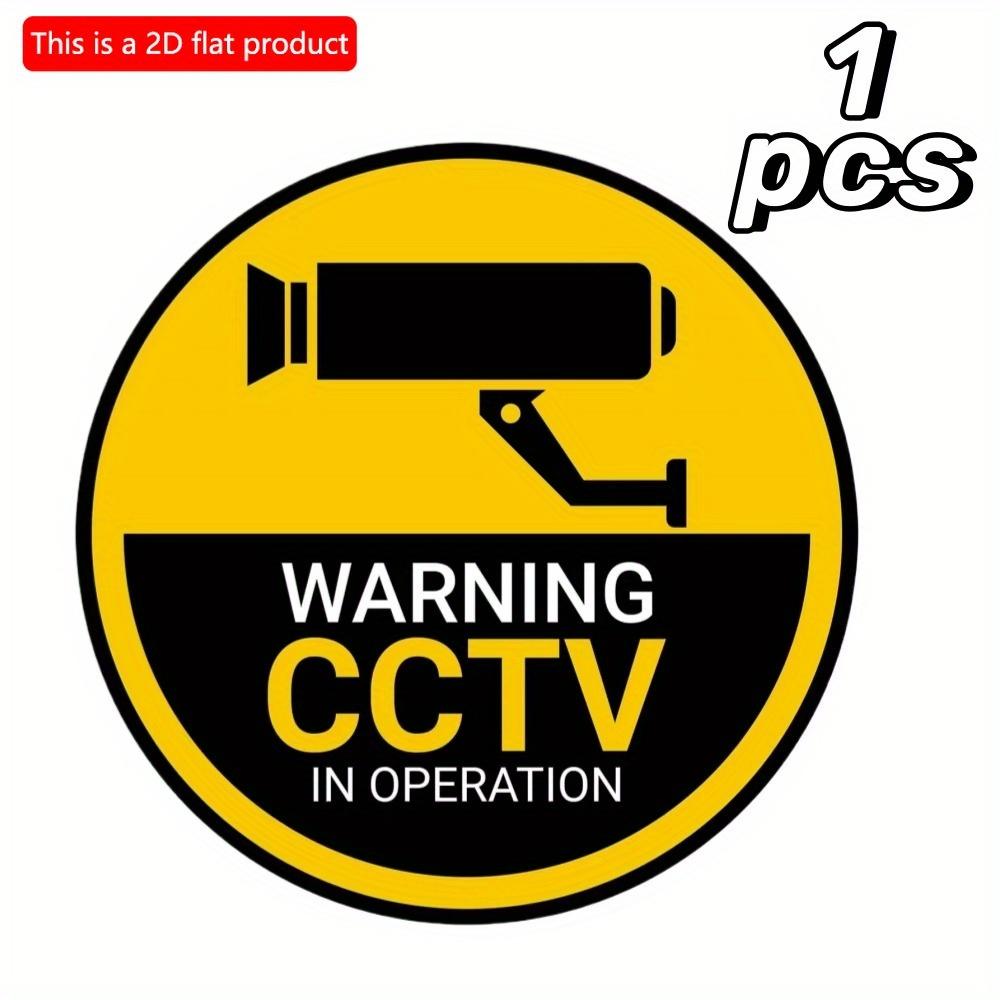 1 шт/2 шт 2d плоский деревянный знак "Предупреждение о работе системы видеонаблюдения", знак активной камеры - 20 см, предупреждающие знаки круглосуточной охраны (Круг), Предупреждающий знак олова