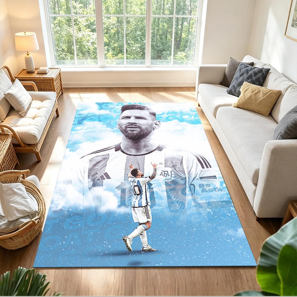 Football Messi Floor Mat Design for Decorate room Living Rooms Hallway Entryway Anti-slip Rug Anime Office Decor Wedding Party Gift