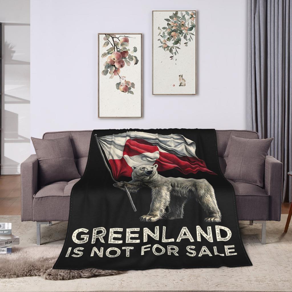 Greenland is Not for Sale Super Soft Blankets Children Plush Throw Blanket Print Couch Chair Flannel Bedspread Sofa Bed Cover