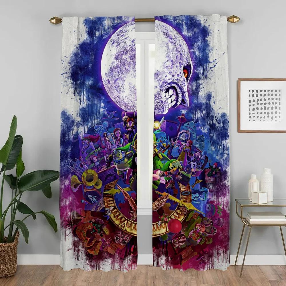 Блэкаут шторы для гостиной Шторы Zeldas Тюль для спальни Шторы для домашнего интерьера 2 штуки Хэллоуин украшение Жалюзи