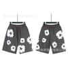 Cotton Short Sleeve T-Shirt With 3D Puff Floral Print Unisex Loose Fit Streetwear Tee