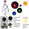 Led Metal Solar Powered Wind Chime Spiral Gyro Light Color Change Hanging Light