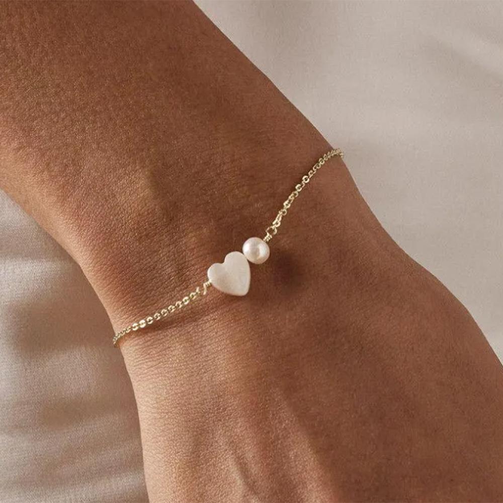 Stainless Steel Pearl Beading Bracelet Stackable Bracelet Fashionable Gold PlatedChain Women Wrist Jewelry Trendy Party Gift