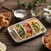 50Pcs Biodegradable Taco Holder 3 Compartments Taco Serving Tray Disposable Taco Plates  Restaurant