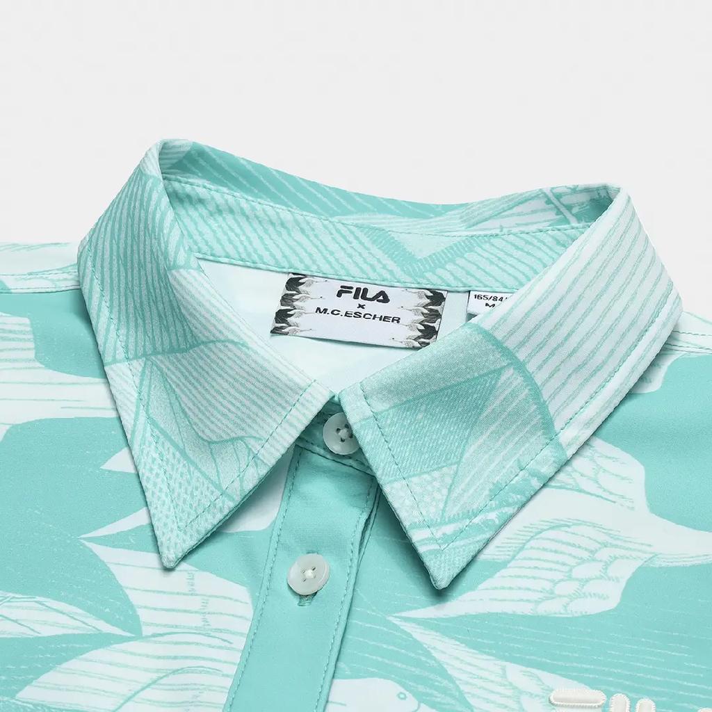 Новая женская футболка FILA x M.C.ESCHER SS25, синяя F11W538402F-ZA
