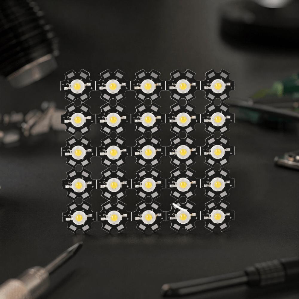 25PCS 3V LED Chip 1W LED Lamp Chip Durable High Power LED DIY Light