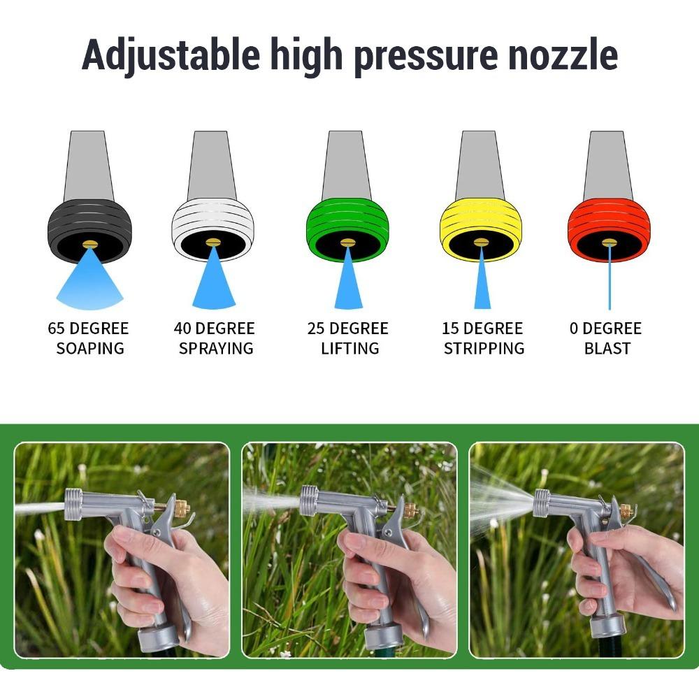 Zinc Alloy Garden Hose Nozzle High Pressure Adjustable Pressure Nozzle  Watering Plants
