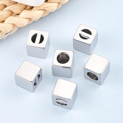 Labubu Полированный квадратный кулон-бусина из нержавеющей стали для DIY-украшений - С настраиваемым логотипом