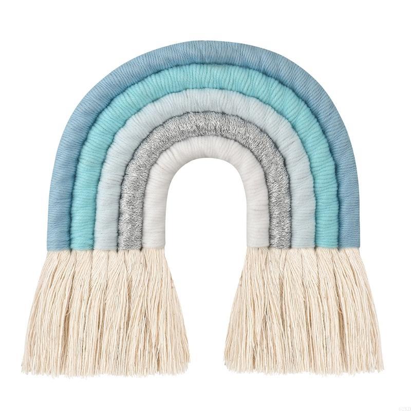 62KD Macrame Rainbow Wall Hanging Decoration Boho Nursery Baby Kids Room Home Decor Baby Shower Party Supplies