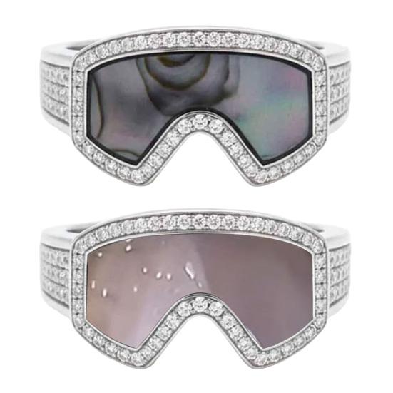 Кольцо регулируемого размера в форме горнолыжной маски, 3D, аксессуар для украшения зимней одежды, подарок для любителя лыжного спорта