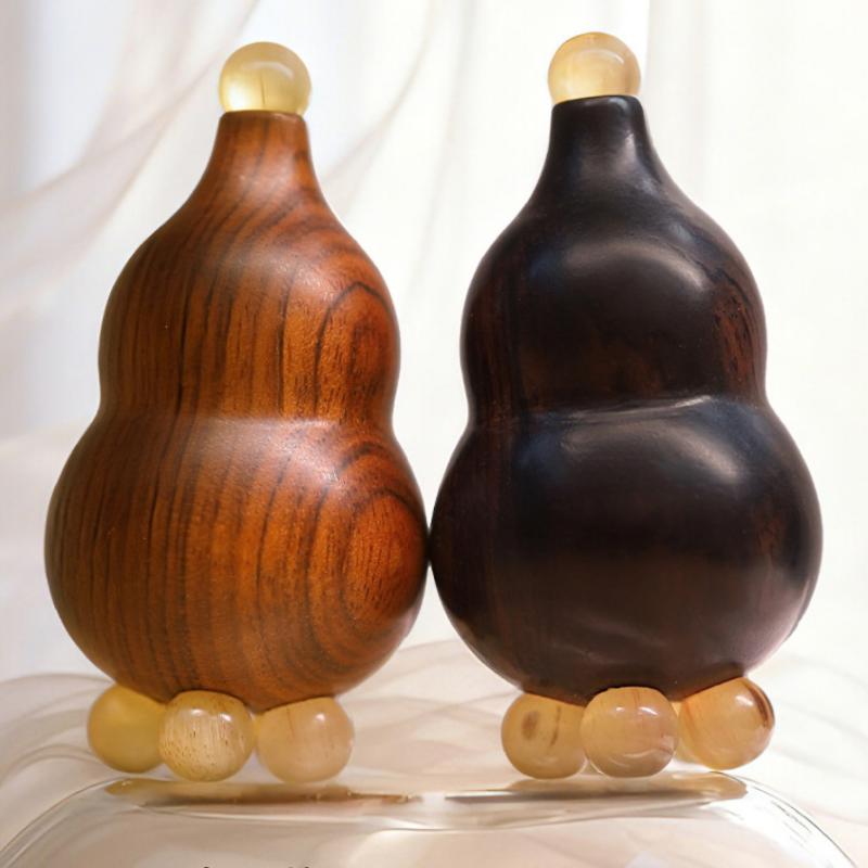 Gourd Shape Sandalwood Lotus Seedpod Massager Five Beads Design Reduce Puffiness Eye Massage Stick