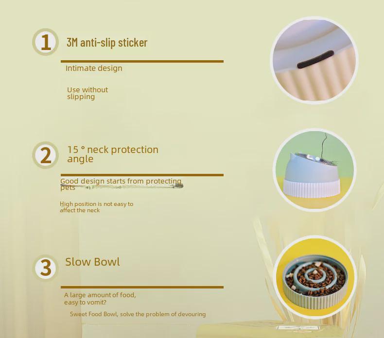 Приподнятые миски для питомцев из нержавеющей стали и керамики - Конструкция против опрокидывания для кошек и собак, Защищает шейные позвонки, Набор с двойной миской