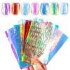 10Pcs/11Pcs/16Pcs Nail Ice Sticker Aurora Effect Reflective Colorful Foil Film Sparkling Glass Ice Cube Decoration for Manicure