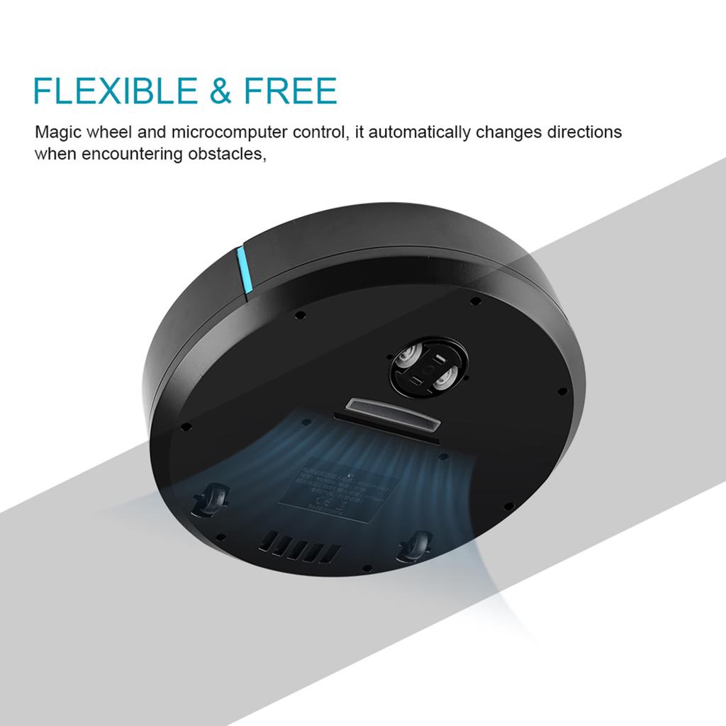 USB Rechargeable Automatic Smart Robot Vacuum Floor Cleaner Household Sweeping Machine Black