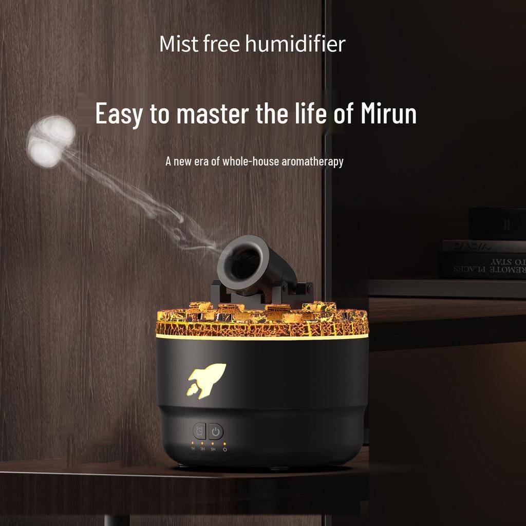 2024 Аромадиффузор и увлажнитель с цветной имитацией пламени и кольцами дыма