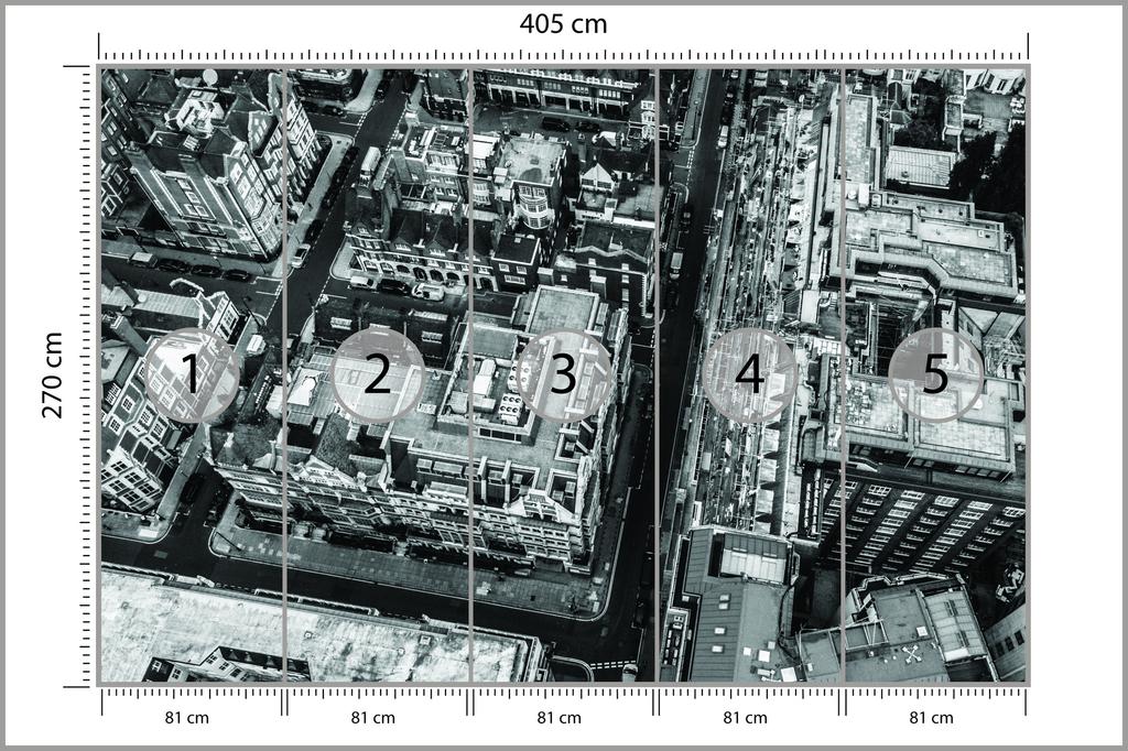 Photomural London Black And White Structural Vinyl 405x270