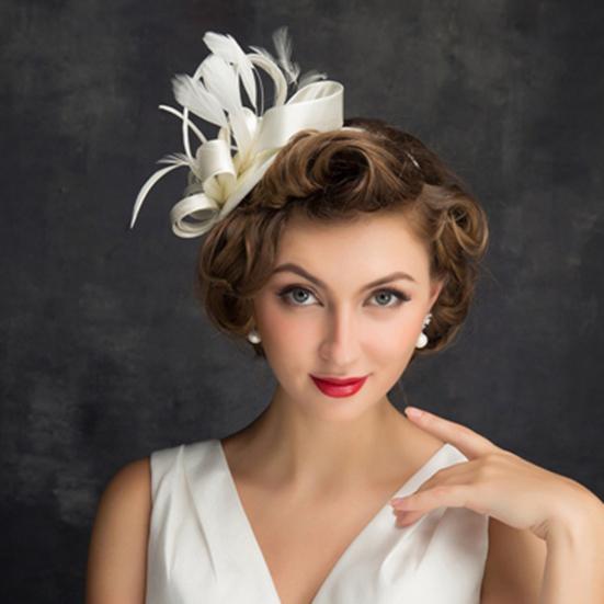 Обруч для волос, шляпа-вуалировщик с заколкой для волос, резинка, искусственные перья, декоративная лента, атласная ткань, женская повязка на голову, аксессуары для вечеринок