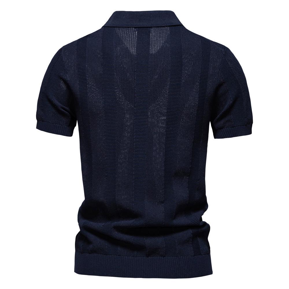 Callaway 2025 Summer New Embroidered Men's Polo Shirt Striped Hollow Short Sleeve Sweater Polo Shirt Men