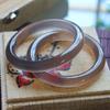 Natural Purple Round Chalcedony Bracelet Fashionable Charm Agate Hand Jewelry Bangle Women's Gif