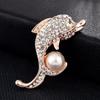 Brooch High-End Niche Silk Scarf Buckle Alloy Diamond Coat Pearl Corsage Pin Accessories
