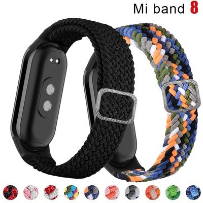 Ремешок для Xiaomi Mi Band 10 9 8 Эластичный плетеный Solo Loop Регулируемая пряжка Замена correa bracelet для Miband 4 3 5 6 7