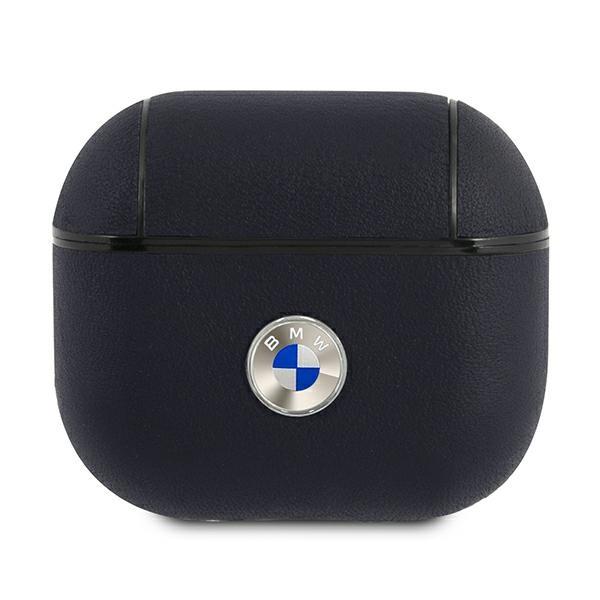 Bmw Bma3Sslna Airpods 3 Cover Granatowy/Navy Geniune Leather Silver Logo