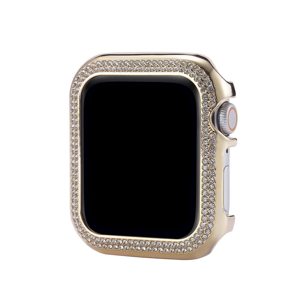 Металлический бампер с бриллиантами, защитный чехол для Apple Watch, 40 мм, 44 мм, рамка для iWatch 4, 5, 6 SE, 7, 8, 9, 41 мм, 45 мм, чехол для часов