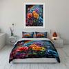 "Colorful Rose Decoration Set" Bedding Set with 1 Duvet Cover 2 Pillowcases Single Double King Queen, Gift