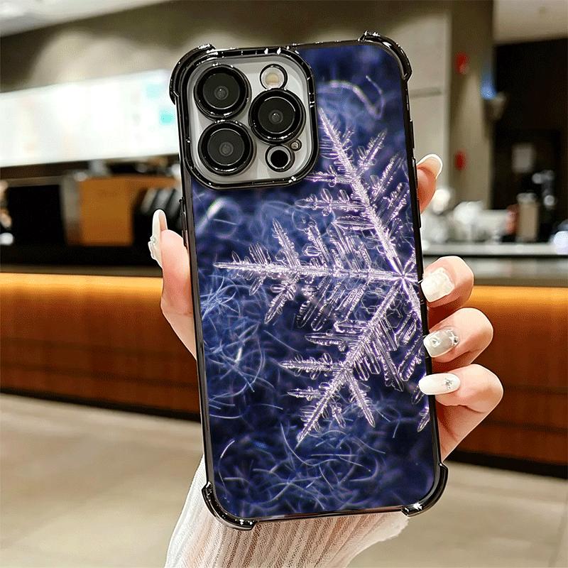 Чехол для телефона со снежинкой, зимний, холодный, с покрытием, для iPhone 16 17 Pro Max Air 16E 14 15 Plus 12 13 Mini, противоударный, с подушкой безопасности
