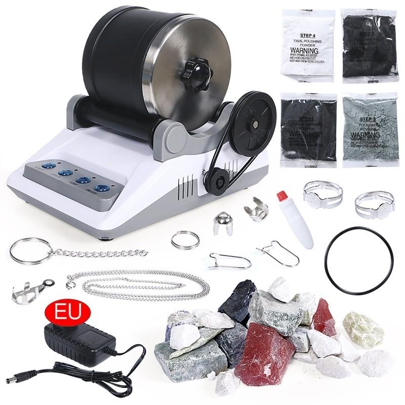 Electric Rock Tumbler Kit Rough Gemstones Grits Polishing Device Adult Kids DIY Burnishing Machine 110/220V 157*208*170mm
