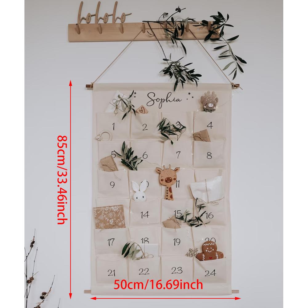 Personalized Christmas Countdown Advent Calendar for Children Wall Hanging Home Door Decor DIY Advent Calendar Christmas Gift