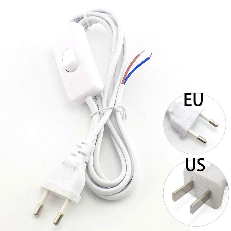 Transparent White Black UK AU EU US AC Desk Lamp Power Supply Extend Connector Adapter Cable Repair Cord Electric Switch Plug