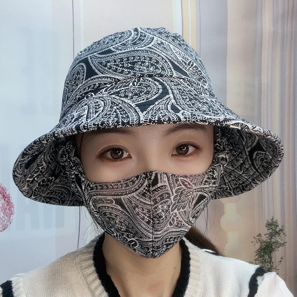 With Mask Agricultural Work Hat Bucket Hat Dust Mask Hat Fisherman Hat Protect Neck Anti-uv Four Seasons Sunscreen Hat