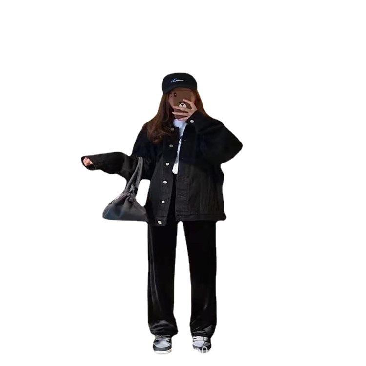 Women's Slim-Fit Wide-Leg Velvet Pants - Casual Drawstring Autumn Wear