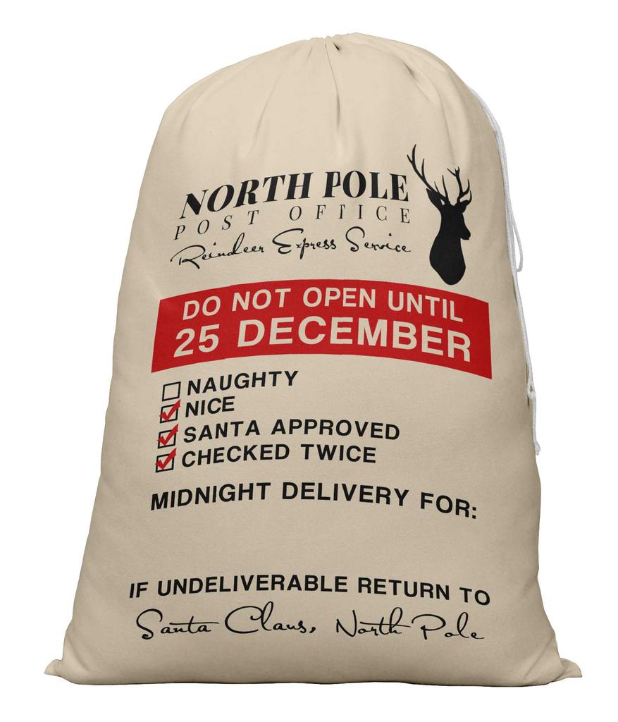 Printtoo Упаковка из 2 шт., сумки для хранения рождественских подарков, большой подарочный мешок Санты с завязкой на рождественской вечеринке 27x20 дюймов
