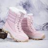 Winter New Women's Boots Warm Plush Mid-Tube Women's Snow Boots Lace-up Outdoor Waterproof Hiking Boots Chaussures Femme
