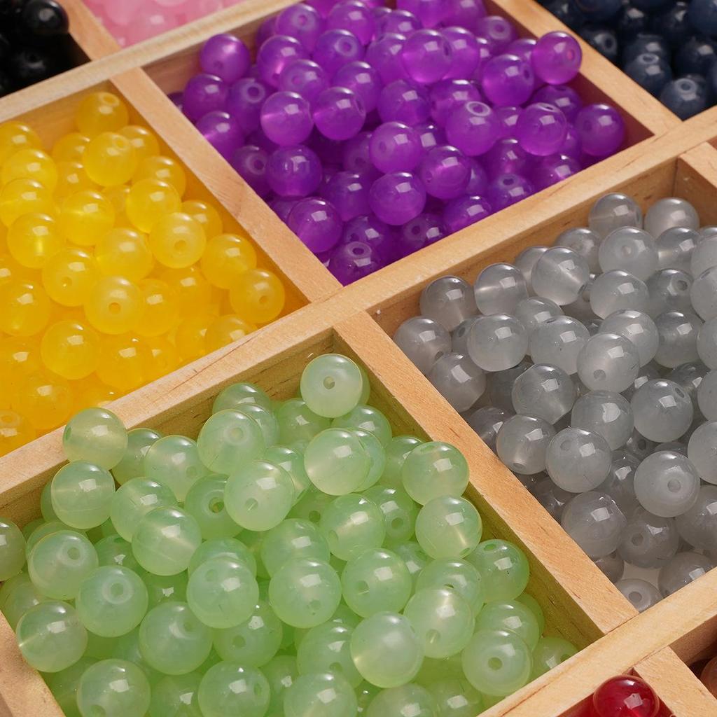 Бусины из имитации нефрита 6 мм, однотонные, для изготовления украшений своими руками