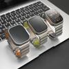 Титановый Резиновый Ремешок для Apple Watch Ultra 3 2 49мм 46мм 45мм 44мм Мужской Ремешок без Зазоров для Iwatch 11 10 9 8 7 6 5 4 Se3 Браслет