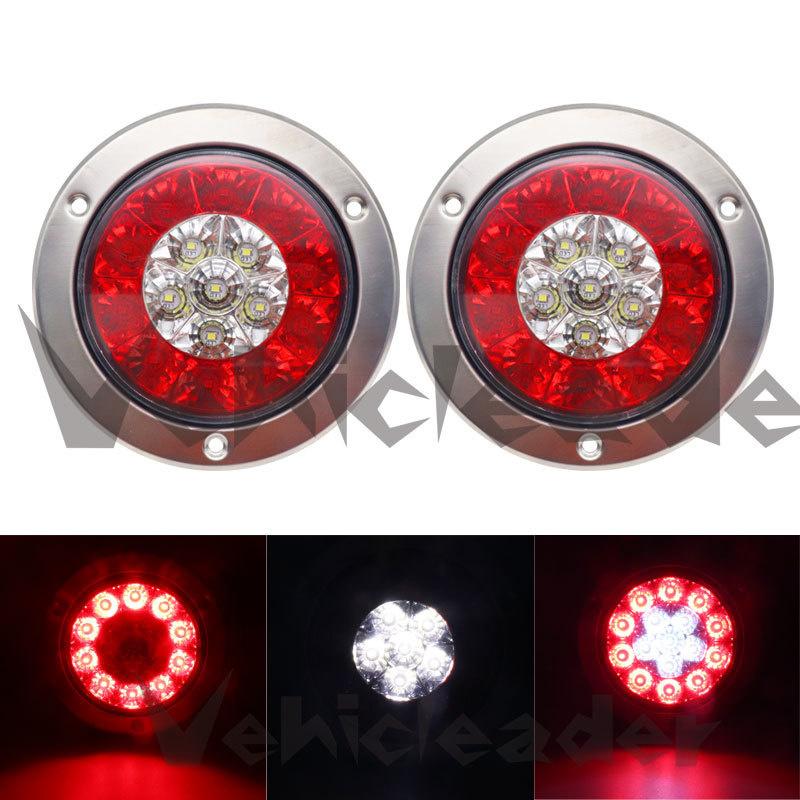 1/2/4x Round LED Tail Light 12V/24V Truck Brake Stop Light Turn Reverse Signal Trailer Led Rear Tail Light Car Turn Signal Light