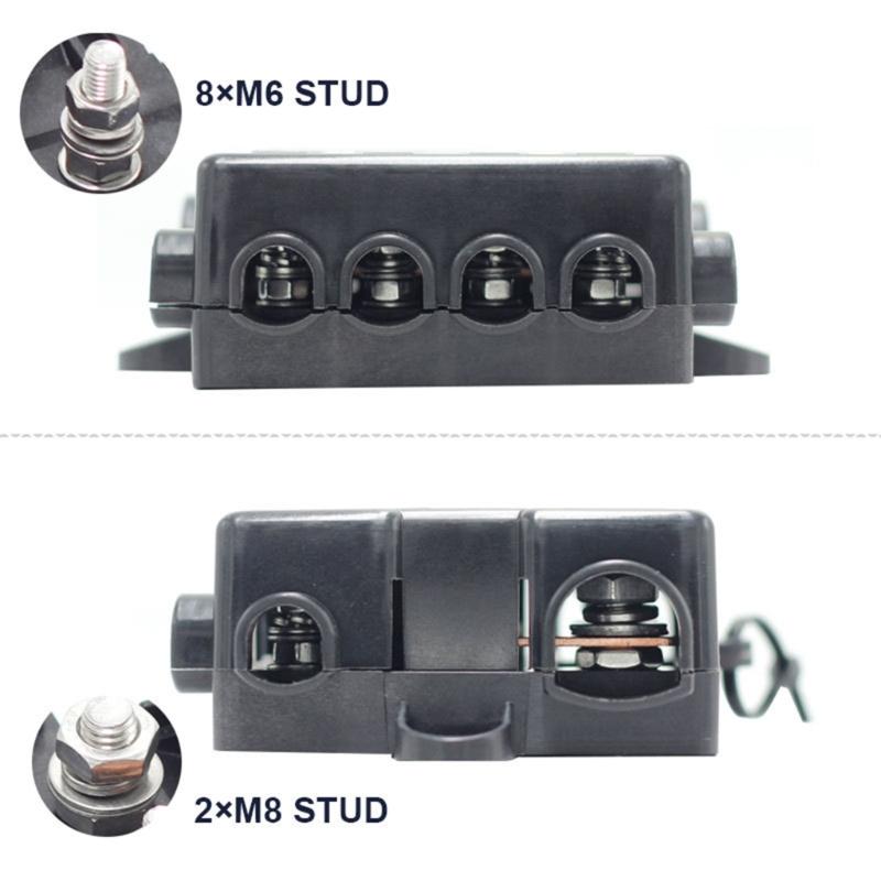4+1 Way Safety Bolt Type Fuse Box Power Distribution Fuses Holder for High and Medium Circuits Easy to Installation