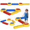 Five-Piece Kids Stepping Stones and Balance Bridge w/ Non-Slip Surface & Bottom. for Toddlers - Multicoloured