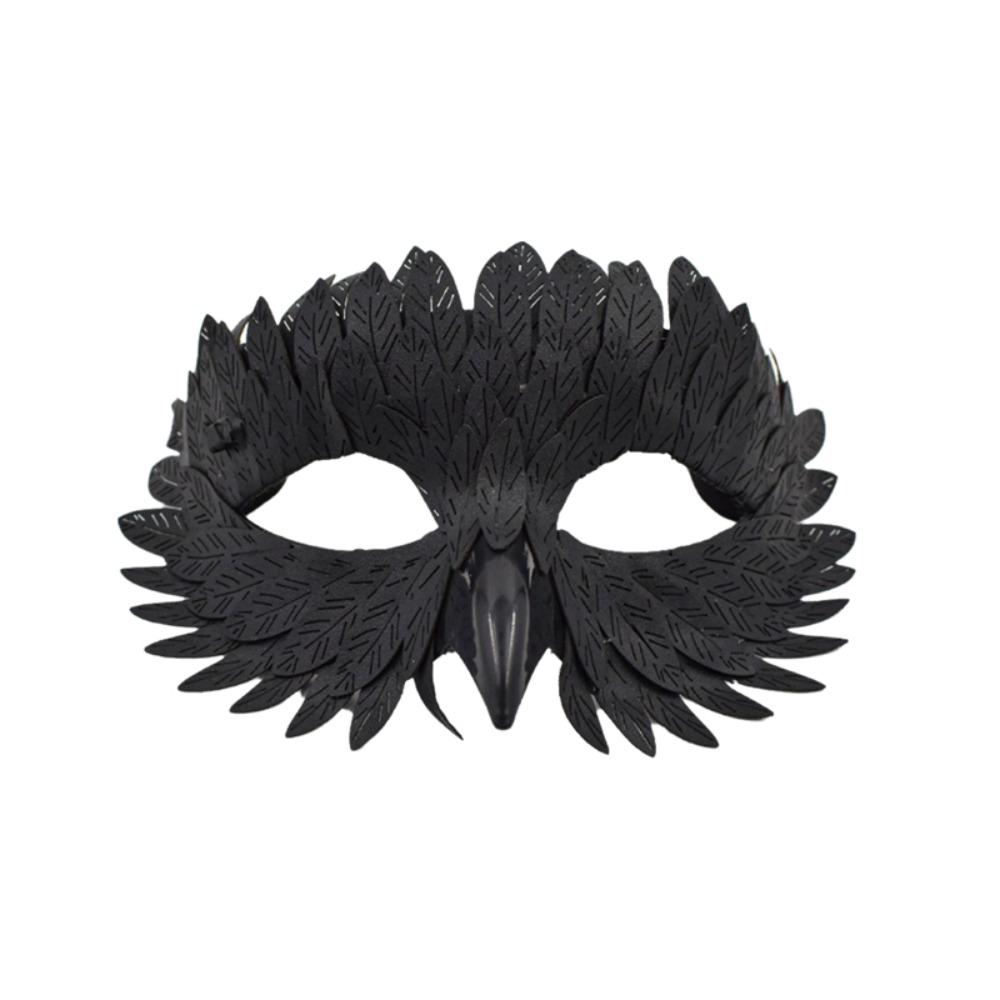 Pearlescent Bird Beak Eagle Mask Gradient Halloween Party Mask Universal Crow Feather Mask Gifts