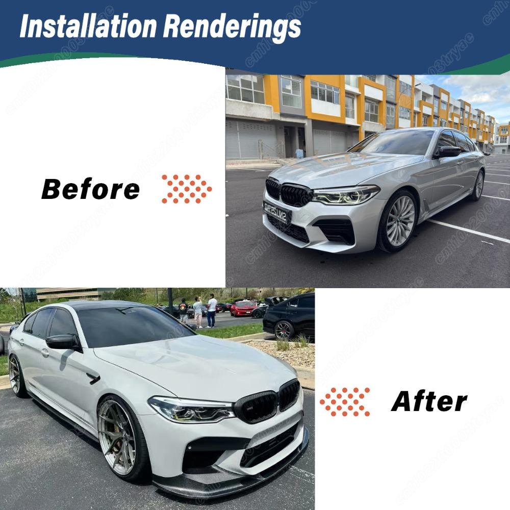 For BMW F90 M5 M5C 2018 2019 2020 3D Model Car Front Bumper Spoiler Splitter Lip Body Front Shovel Decorative Modification Kit