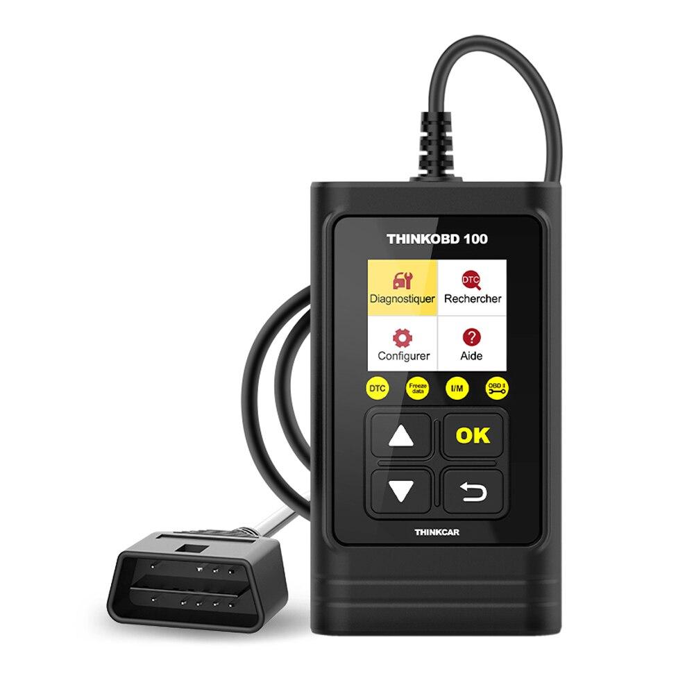 THINKCAR THINKOBD 100 Автомобильный OBD2 сканер Читатель кодов ошибок автомобиля Сброс кодов Тест на выбросы 10 режимов OBD 2 Функция Автомобильная диагностика