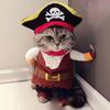 Christmas Funny Cat Pirate Costumes Kitten Cosplay Clothing Caribbean Style Pet Dressing Up Clothes with Hat Small Medium Dogs Pet Apparel Halloween